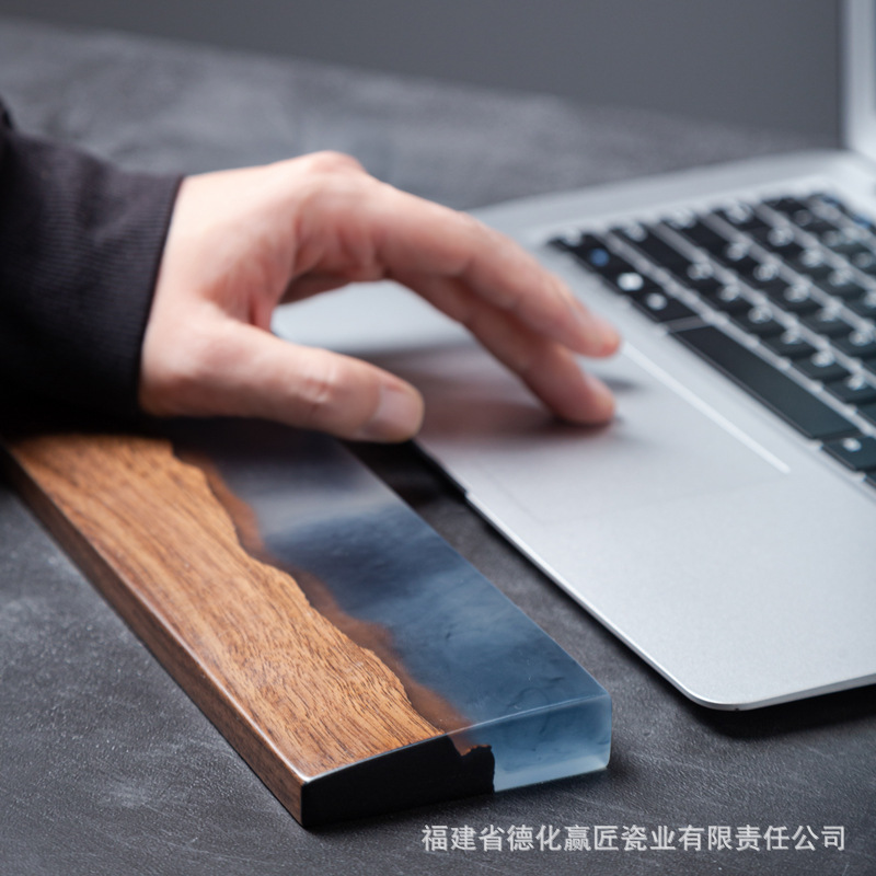 Soporte para teclado, nogal negro, madera maciza, teclado mecánico, reposamanos, reposamanos de madera, reposamanos de ratón, reposamanos, almohadillas para muñecas, altura