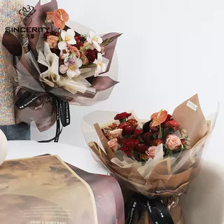 Qisejin nuevo estilo retro rosa con amor arte papel de embalaje de flores ramo de flores hecho a mano material de bricolaje