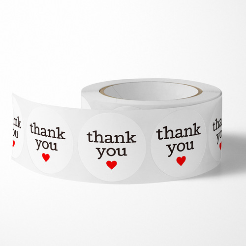 Circular white decorative gift tag thank you sticker copperplate paper thank you for your order store gift seal sticker