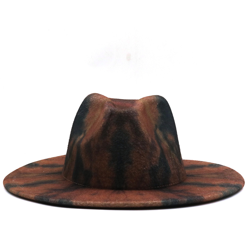 Wholesale Accessories Tie-dye Big Brim Woolen Jazz Top Hat Nihaojewelry display picture 5