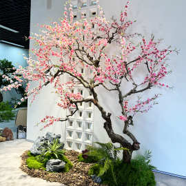 仿真桃花树假桃树高档仿生樱花树造景装饰日式餐厅主题氛围感布置