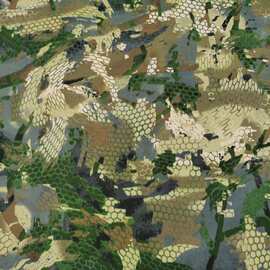 现货供应 梭织化纤涤纶印花布料 绿蟒纹迷彩斜纹印花床垫面料