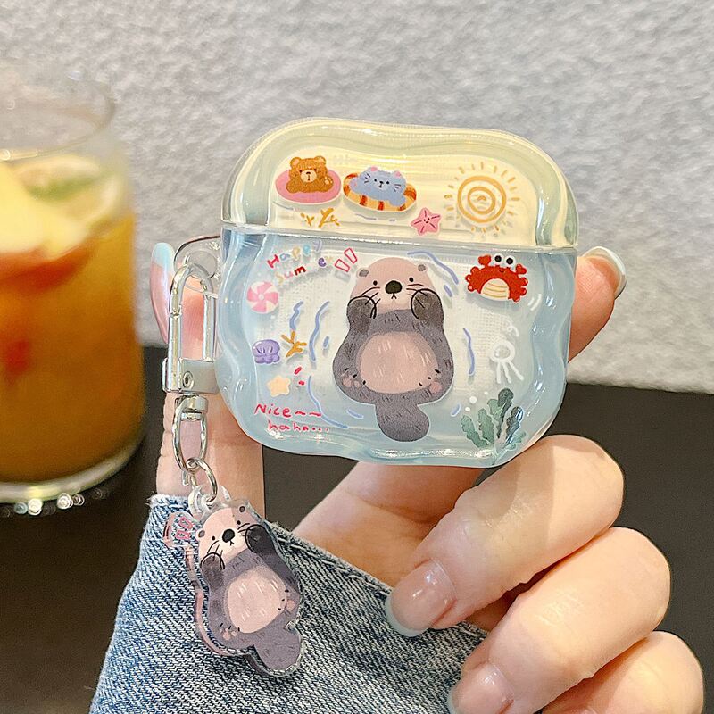 Cute cartoon otter airpods4 protective case pro3 suitable for Apple 2 earphone case wireless Bluetooth 1