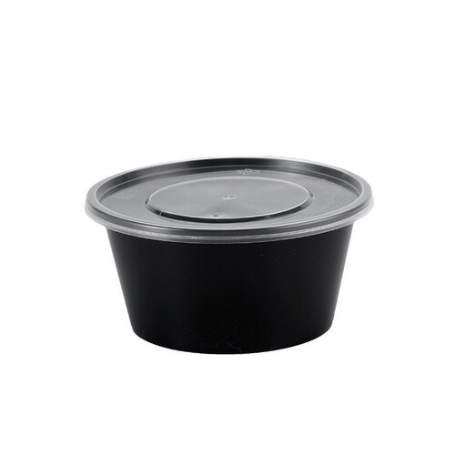 Source Factory Disposable Plastic Bowl Household High-Temperature Food-Grade Black Transparent Street Stall Packing Box Ice Cream Bowl