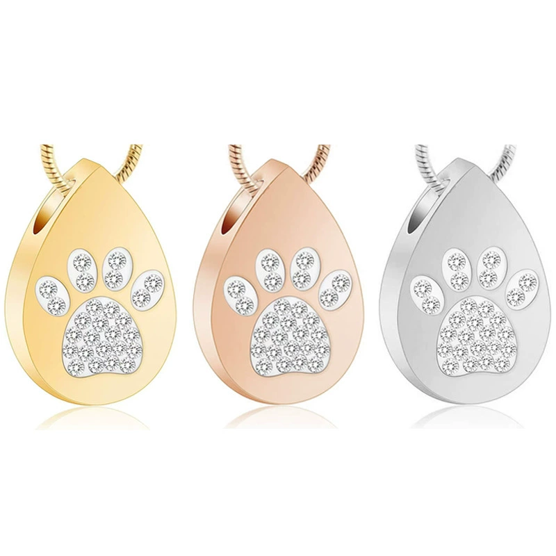 Простое ожерелье из нержавеющей стали, глянцевая подвеска в форме капли воды, европейские и американские трансграничные модные аксессуары, прямая продажа с фабрики