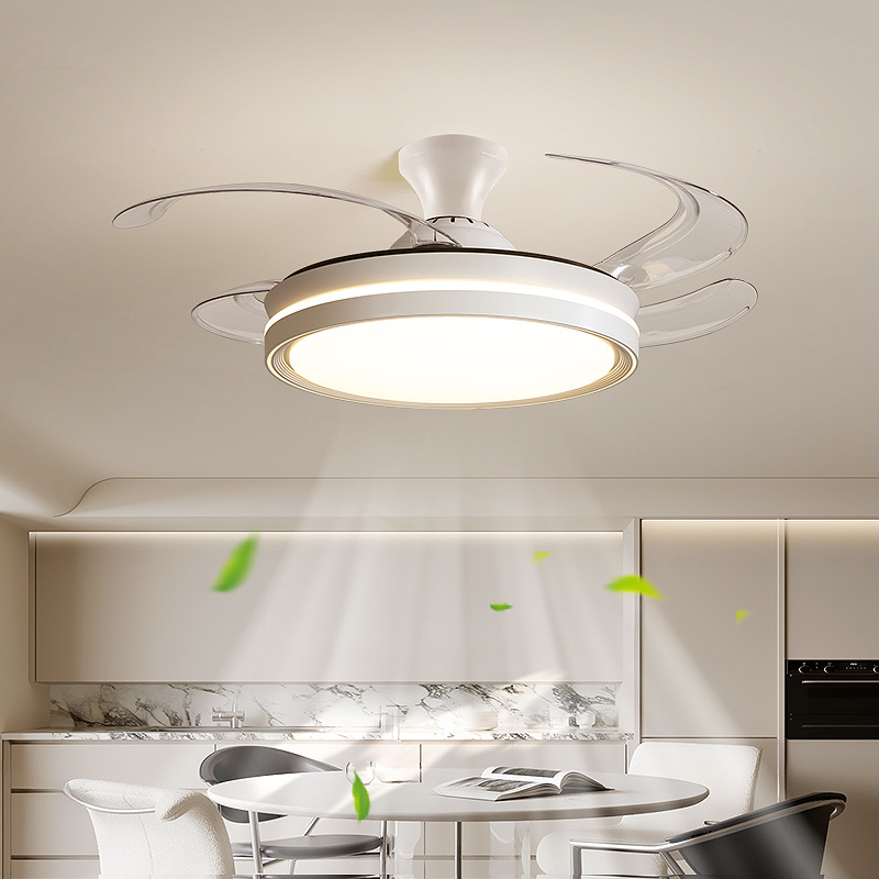 [Selección estricta] ventilador invisible minimalista lámpara de techo ventilador silencioso moderno en la sala de estar lámpara de techo ventilador