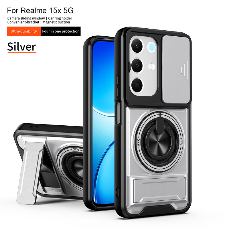 Suitable for Oppo Realme16Pro Plus Shunjia Sliding Window Phone Case, Dual Stand Anti-Fall Protective Case