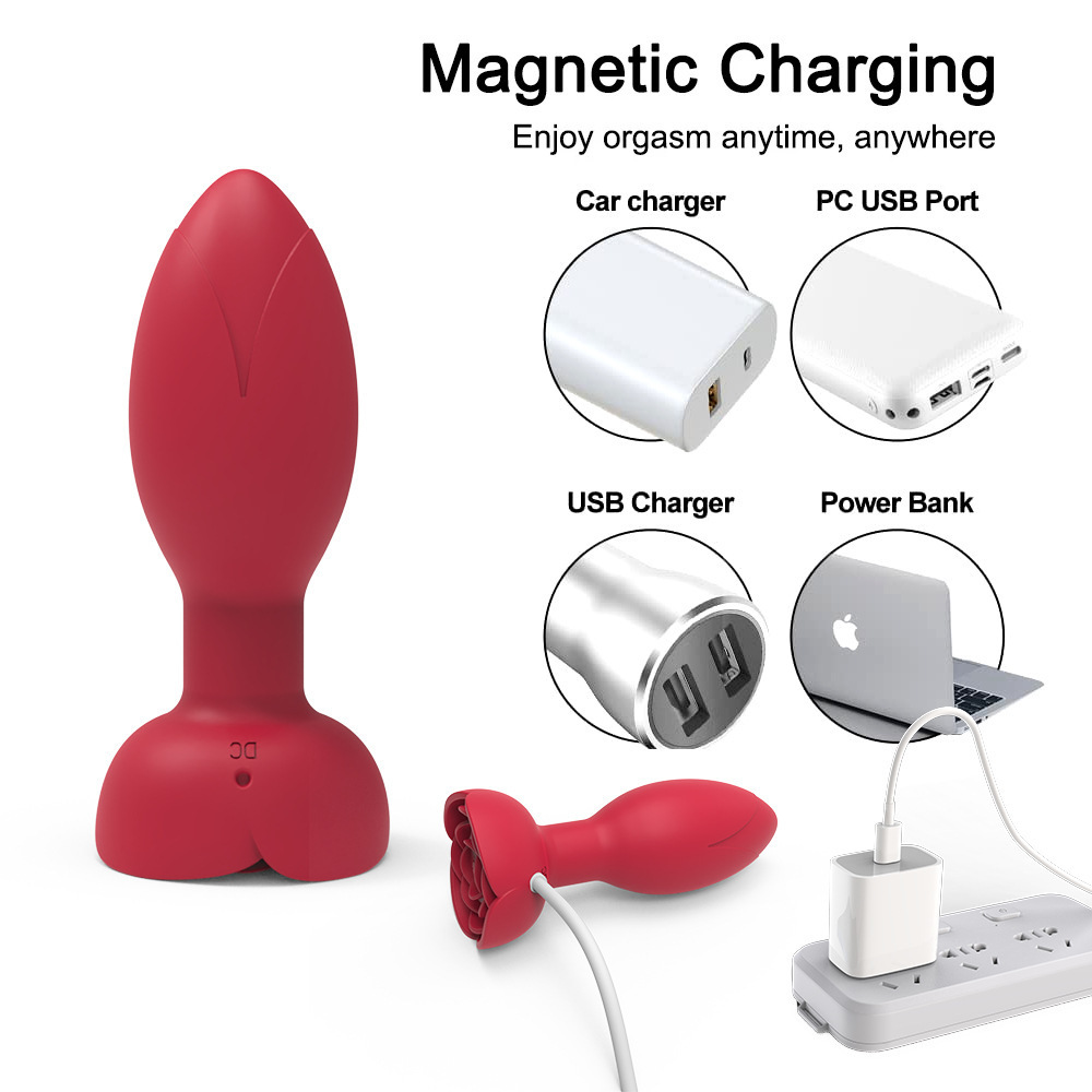 Rose Dolphin Vibrating Ring Necklace, Wearable Egg with Silicone Body and Quiet Motor — detail image 4