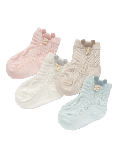 Newborn socks, thin mesh socks, combed cotton baby breathable socks, unisex baby short socks, breathable and absorbent