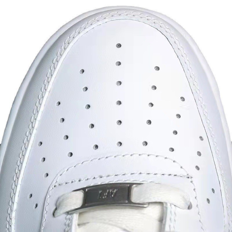 Zapatos hombre AF1 clásico blanco bajo top alto trigo macaron​