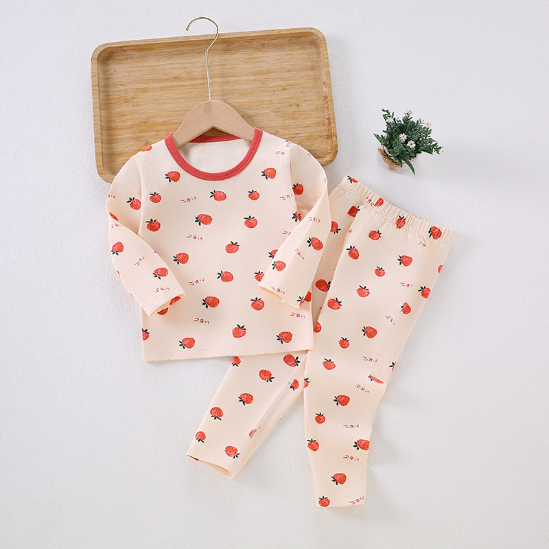 Ropa interior de lycra primavera y otoño nuevo 95 Algodón puro sin hueso Ropa de otoño para niños pantalones largos tocando fondo pijamas para niños traje de desgaste para el hogar
