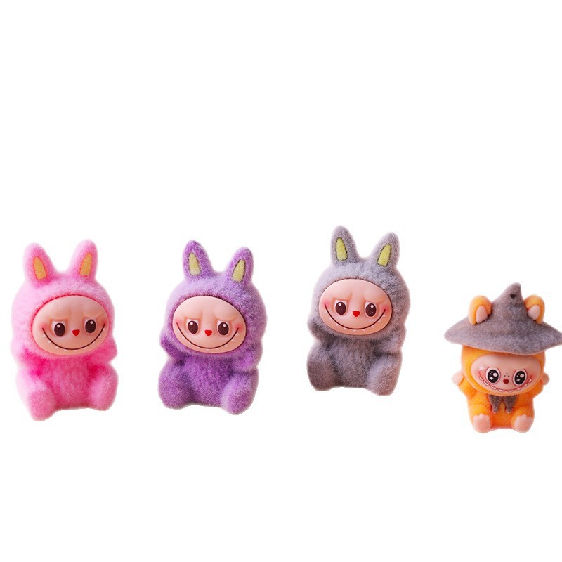 ハロウィンマカロンカラー植毛布羊かわいい人形ソフト接着剤工芸品デスクトップ装飾品卸売|undefined