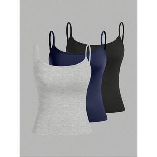 N 78039 Soft slim spaghetti strap top ܛŴ�������玧����
