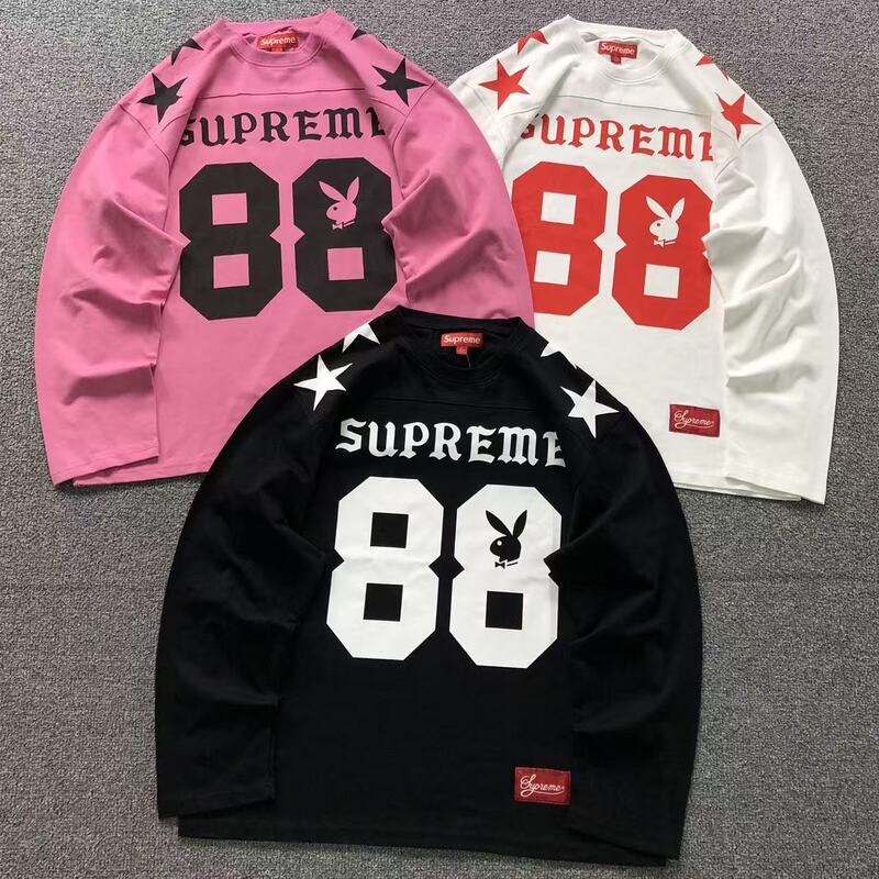 Cross-Border Sup Collaboration Playboy88 Rabbit American Football Sports Top Round Neck Long-Sleeve T-Shirt Unisex Tee Cross-Border Sup Collaboration Playboy88 Rabbit American Football Sports Top Round Neck Long-Sleeve T-Shirt Unisex Tee