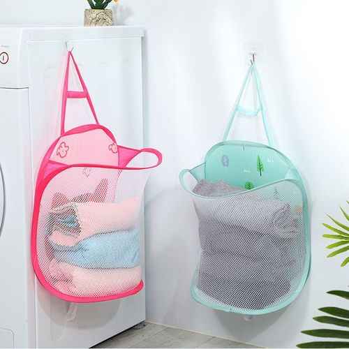 Rustic Style Home Laundry Basket Dirty Clothes Storage Basket Grid Dirty Clothes Hamper Bathroom Mesh Laundry Bag Storage Bag Factory
