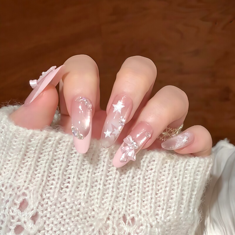 Ins French-Style Cat-Eye Long-Length Pure Handmade Wearable Nails, Elegant and Complexion-Enhancing Premium Nail Art, Fake Nail Tips Wholesale Ins French-Style Cat-Eye Long-Length Pure Handmade Wearable Nails, Elegant and Complexion-Enhancing Premium Nail Art, Fake Nail Tips Wholesale
