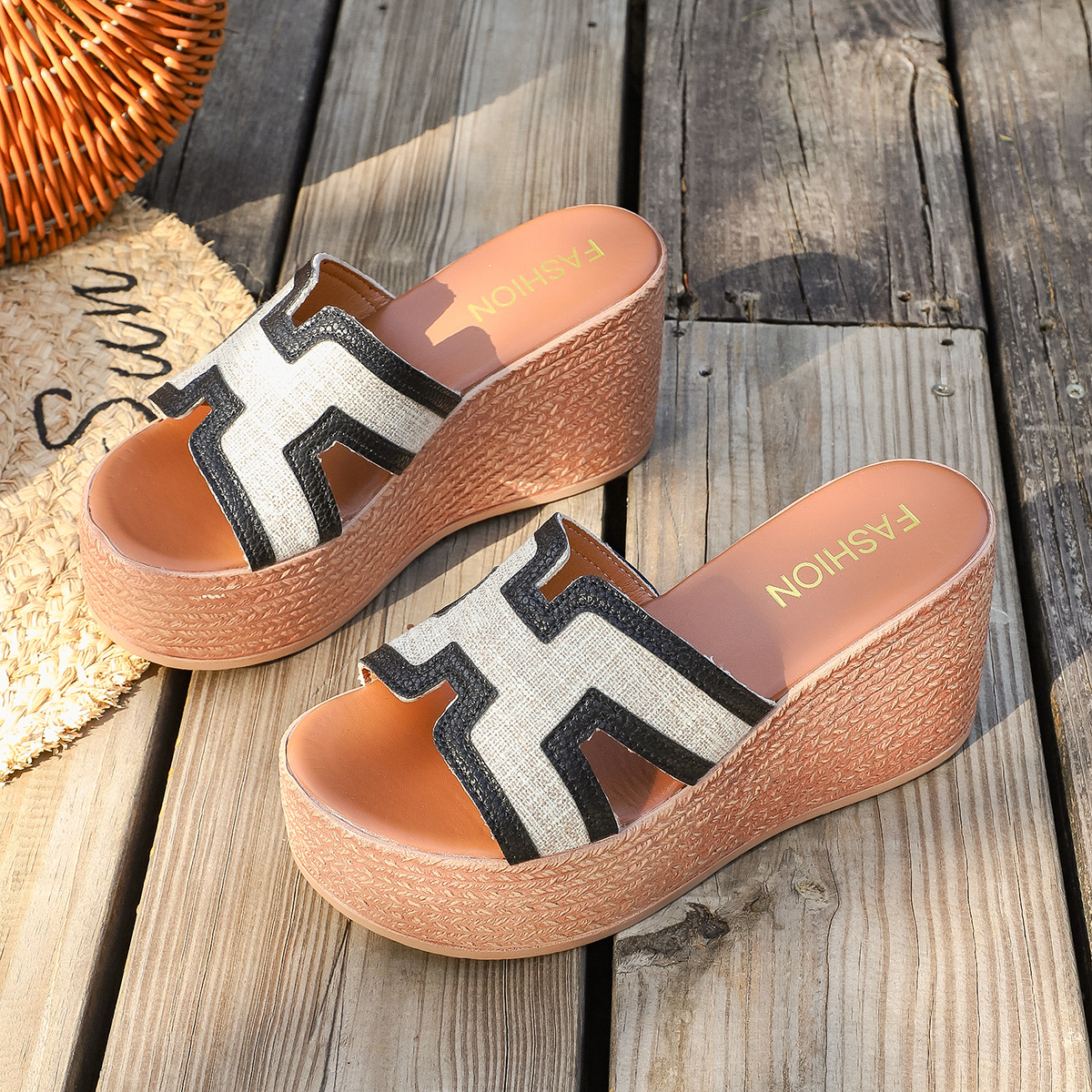 Mules compensées confortables pour femme chaussures été_voghion.com