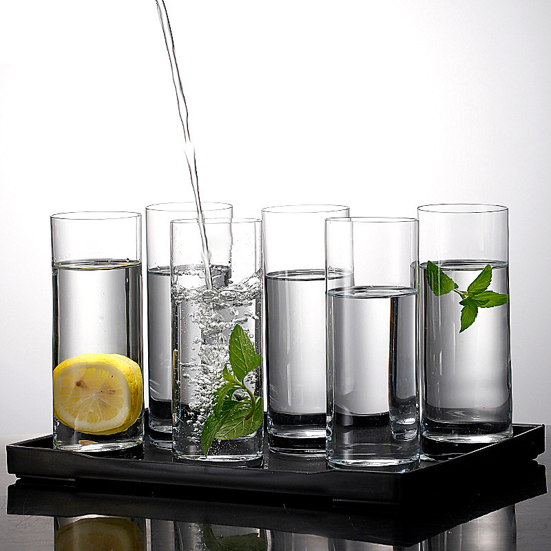 Restaurant Transparent Straight Glass Water Cup Beverage Juice Cup Milk Cup Green Tea Cup Straight Cup Set Wholesale