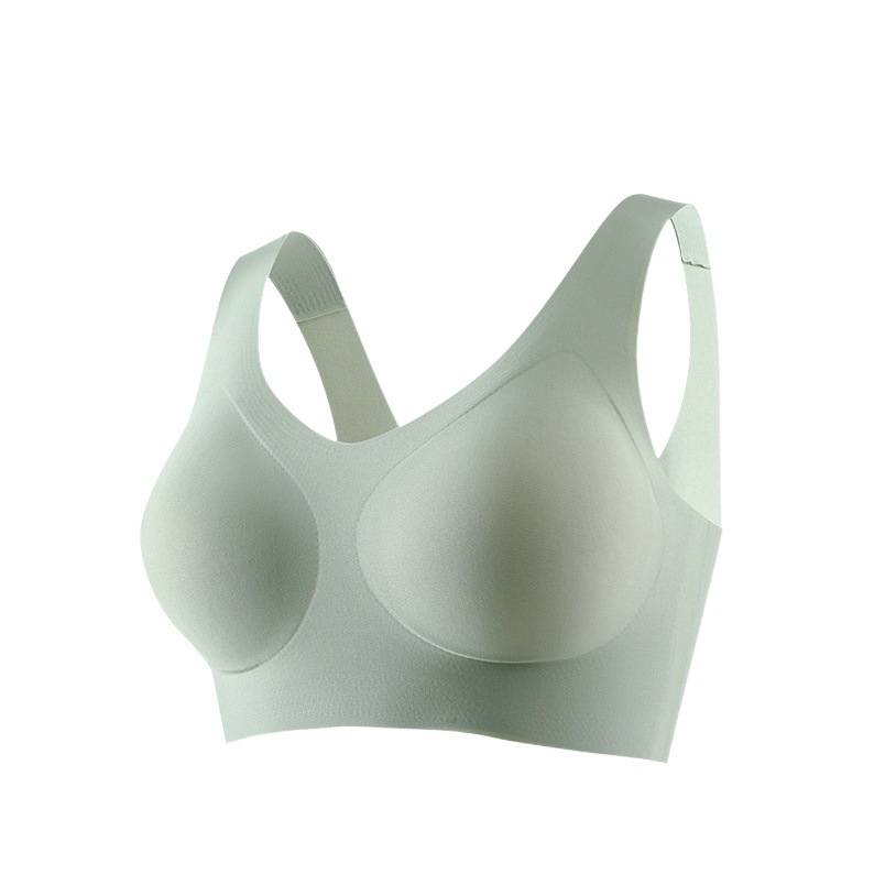 Traceless ropa interior femenina luz transpirable pecho grande pequeño sin anillo de acero reunión anti-flacidez chaleco sujetador
