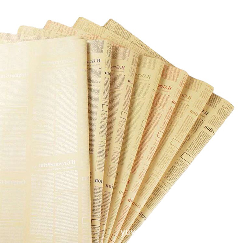 Papel Kraft vintage inglés periódico Rosa ramo de regalo papel de regalo bolsa hecha a mano papel de flores papel de embalaje al por mayor