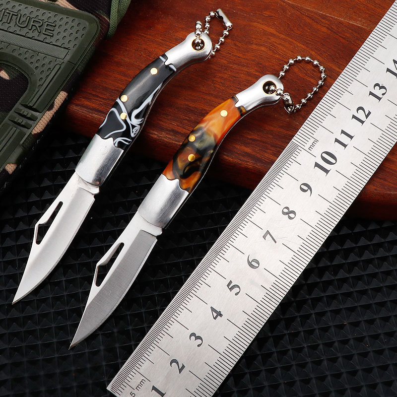 不锈钢迷你折刀虾米小刀钥匙挂件快递开箱小刀水果刀户外防身