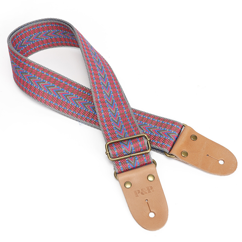 Alabanza PP correa de la guitarra 2023 nuevo S50 jacquard correa de hombro bordado cuero genuino cabeza correa de la guitarra
