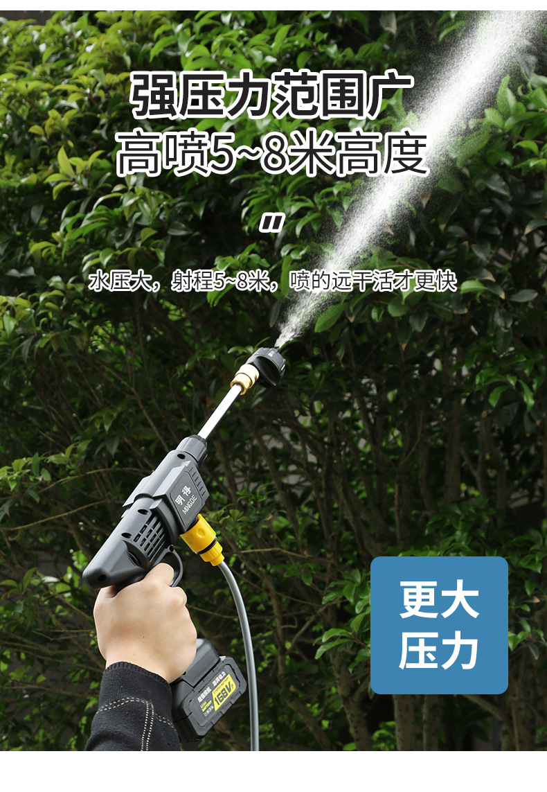 Wholesale Wireless Sprayer, Electric Lithium Battery High-Pressure Car Wash Water Gun, Rechargeable Spray Bottle, Pesticide Disinfection and Flower Watering Tool