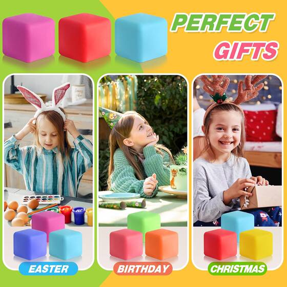 Cross-border stress cube cube cube mini flour ball decompression toy TPR slow rebound pinch music decompression toy
