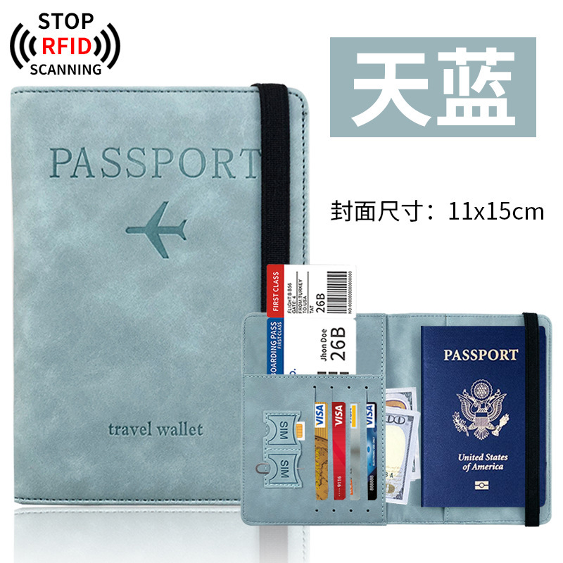 国境を越えた肌感圧変化バンドpu皮革rfidパスポートバッグセットtravel wallet証明書バッグ|undefined
