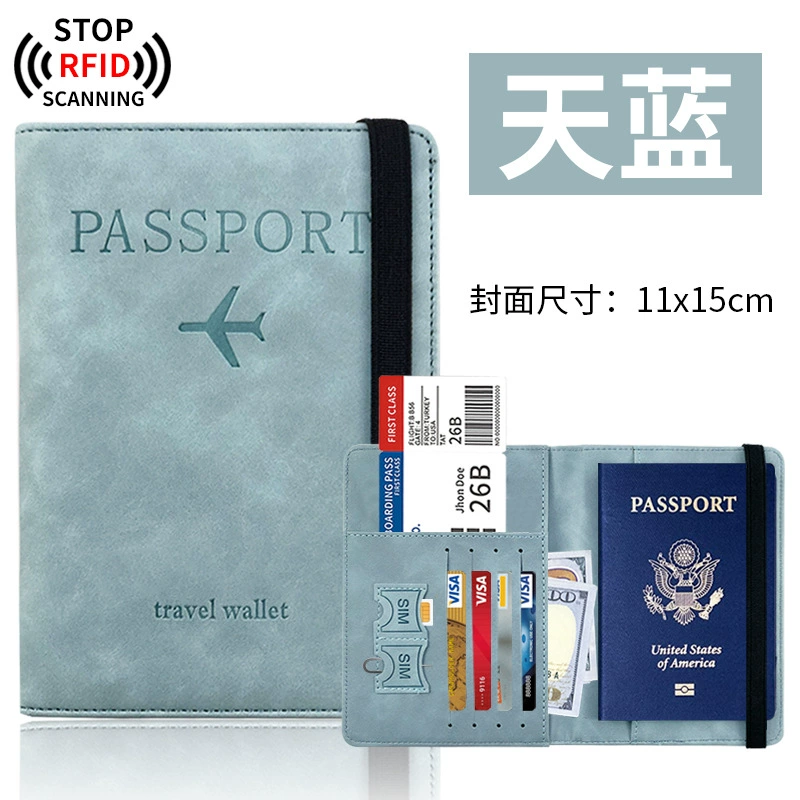 Портмоне RFID паспортное, чехол из искусственной кожи PU для документов, карточные слоты, закрытие магнитом или резинкой