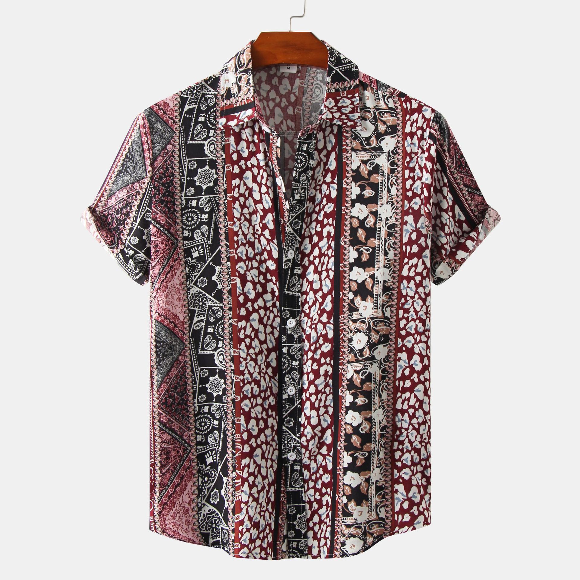 350g Weight Short Sleeve Sleeve Length 4-Way Stretch Fabric, Polyester Fabric Type Regular Top Length Blouse Tops Type Daily Occasion Turndown Neckline Breathable Function Loose Fit Type Ditsy Floral, Leaves Pattern Summer Season Men's Gender Printing Design Hawaiian Style Wholesale Men's Hawaiian Ditsy Floral Leaves Short Sleeve Printing Men's Tops 12