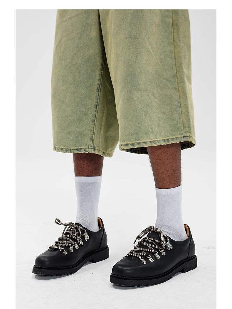 ShoeVault Casual Hiking Derby Men, Street Suede Trendy Men's Shoes, British Style 2025 New Round Toe Leather Shoes For Men_voghion.com