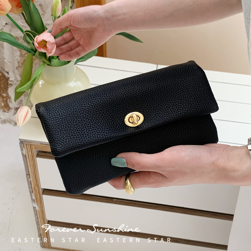 Women's Wallet Card Bag Women's Litchi Pattern Wallet Women's Long Wallet Women's Niche New Wallet Card Bag One-piece Bag for Women