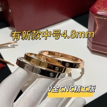 V金CNC精工高版本手镯love宽版女厚镀18K玫瑰金四钻经典情侣手环