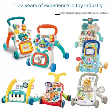 Cross-border hot-selling baby walker toy children's music sliding baby anti-rollover multi-function hand-propelled walker - ShopShipShake