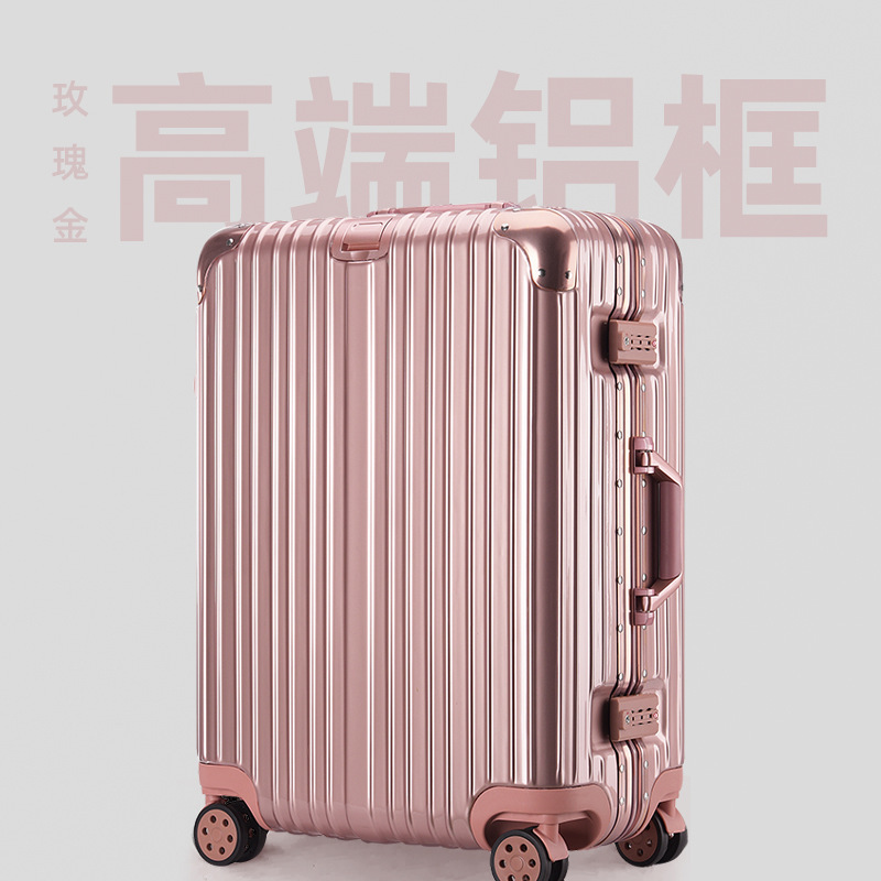 Caja de contraseña de aleación de aluminio y magnesio para mujer, maleta con ruedas universales para hombre, maleta de 20 pulgadas, maleta, caja de aluminio