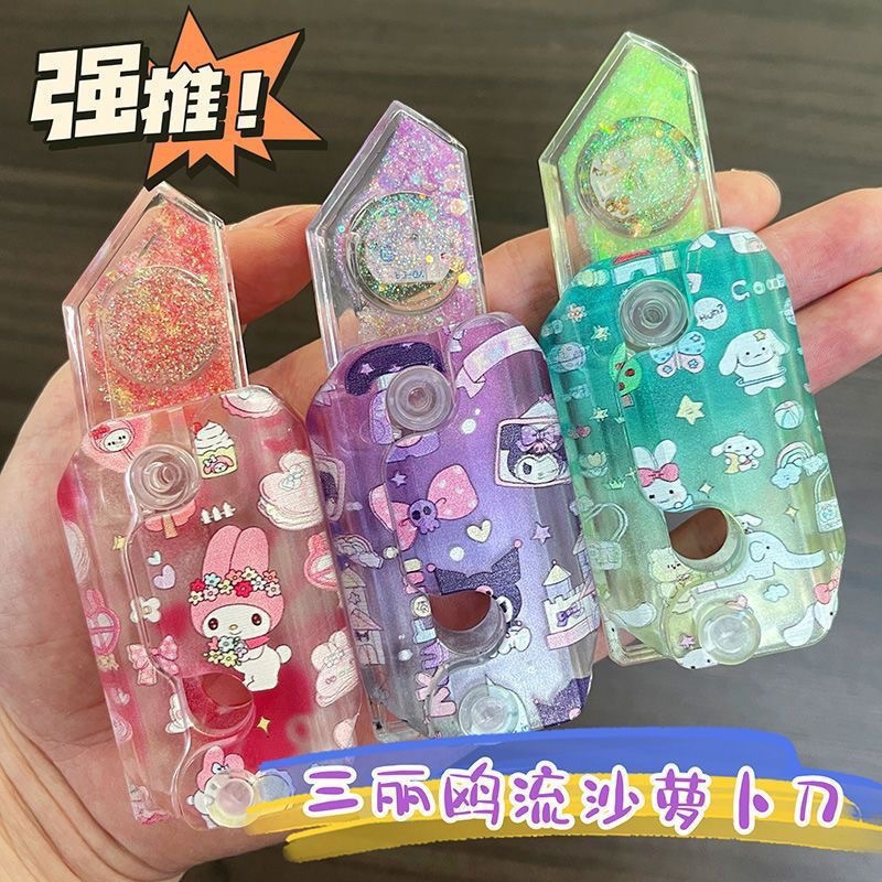 Arenas movedizas fresco nuevo Sanrio gravedad rábano cuchillo luminoso transparente 3D impresión descompresión juguete pareja novias