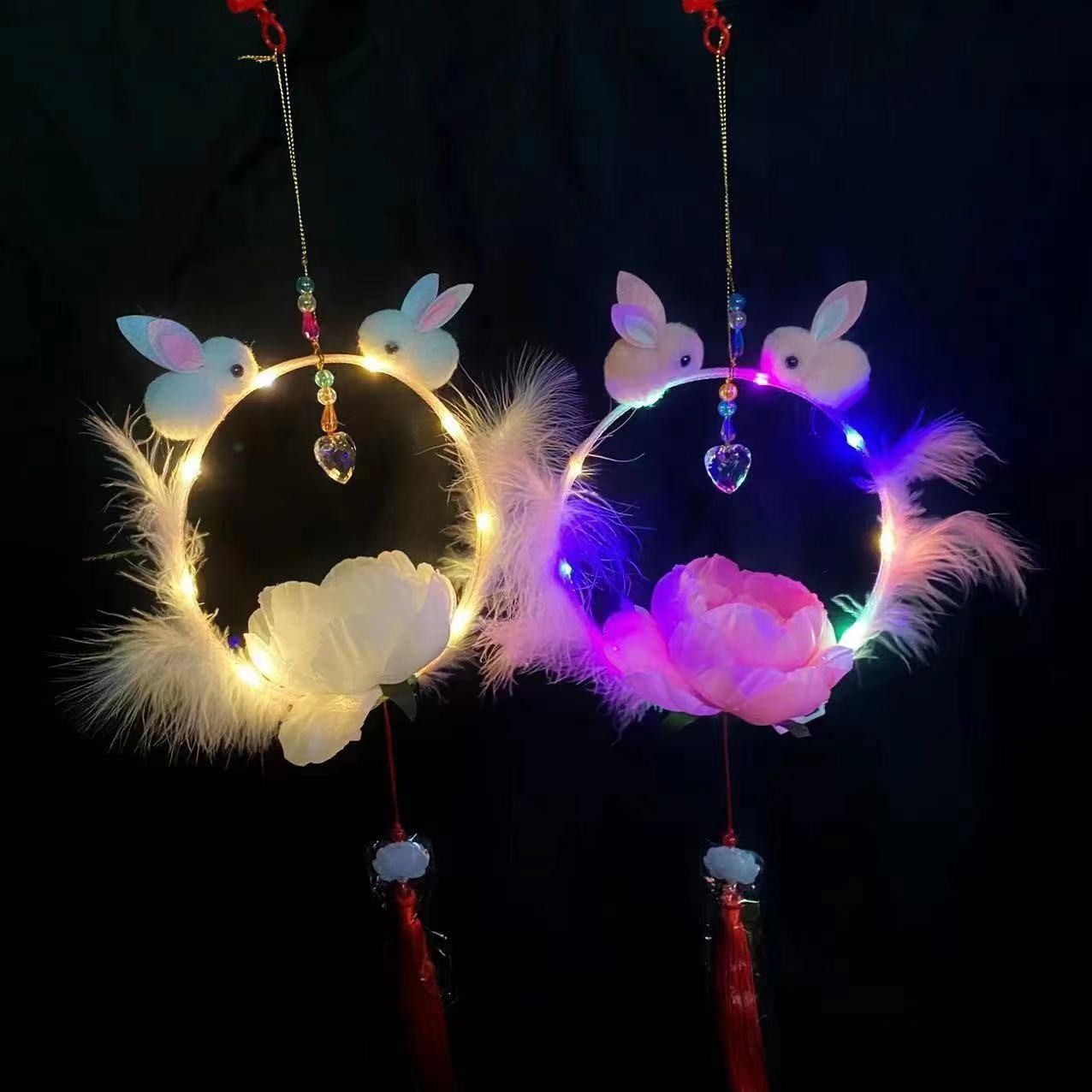 휴대용 더블 토끼 랜턴-따뜻한 램프