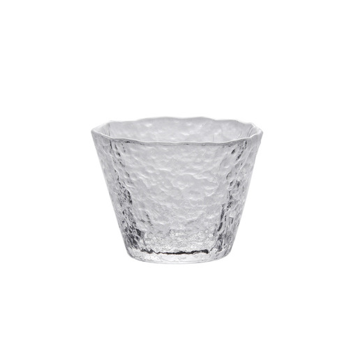 New Japanese-style ice dew gold-rimmed tea set household glass transparent kung fu tea cup thickened insulated tea coaster coaster