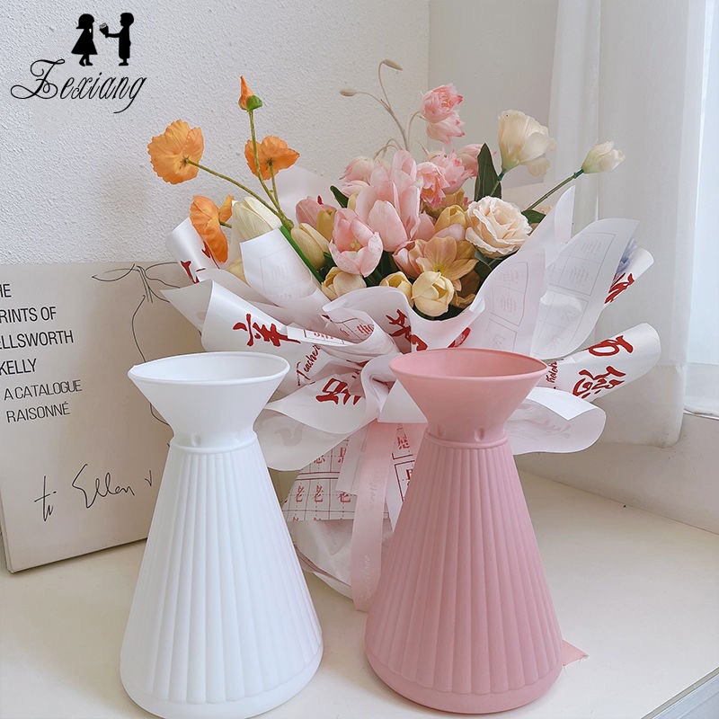 花艺手打螺旋花瓶七夕情人节花束插花养花瓶花店花艺瓶子包花神器