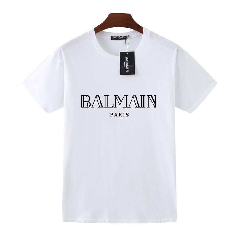 2022 New Ss Spring/Summer Balmain Gold Letter Print Cotton Loose T-Shirt Design for Men and Women Bb