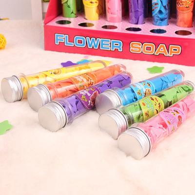 香皂花批發壹次性便攜式洗手試管裝香皂片清潔旅行用品跨境肥皂片