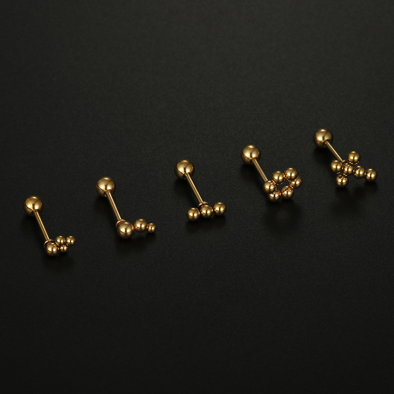Fashion Geometric Stainless Steel Plating Ear Studs 1 Piece