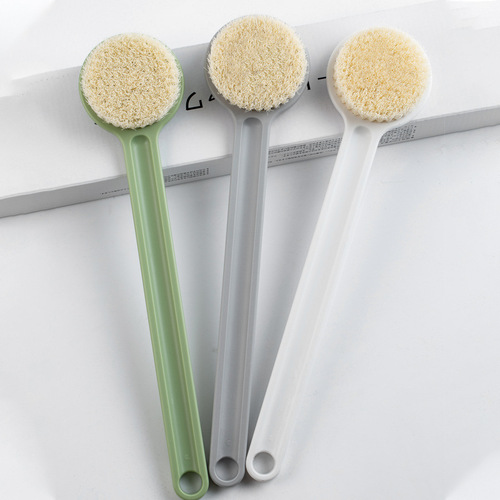 One-piece bath brush, bath brush, bath brush, back rub and body brush, unprinted Japanese style long handle soft bristle brush bathroom supplies
