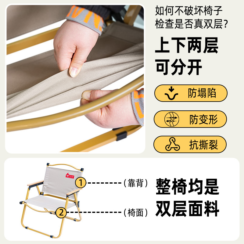 Artesano al aire libre silla Kermit silla plegable camping silla de ocio al aire libre portátil jardín ocio taburete grueso