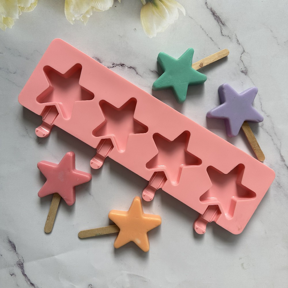 4 líneas de pentacabezas helado 157 molde de silicona pastel helado pudín molde de postre jabón utensilios