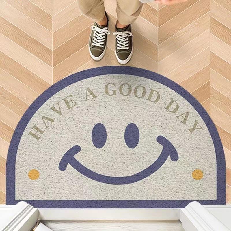 Entrance door silk loop mat, can be cut to size, hallway doormat, semi-circular door mat, non-slip, dirt-resistant