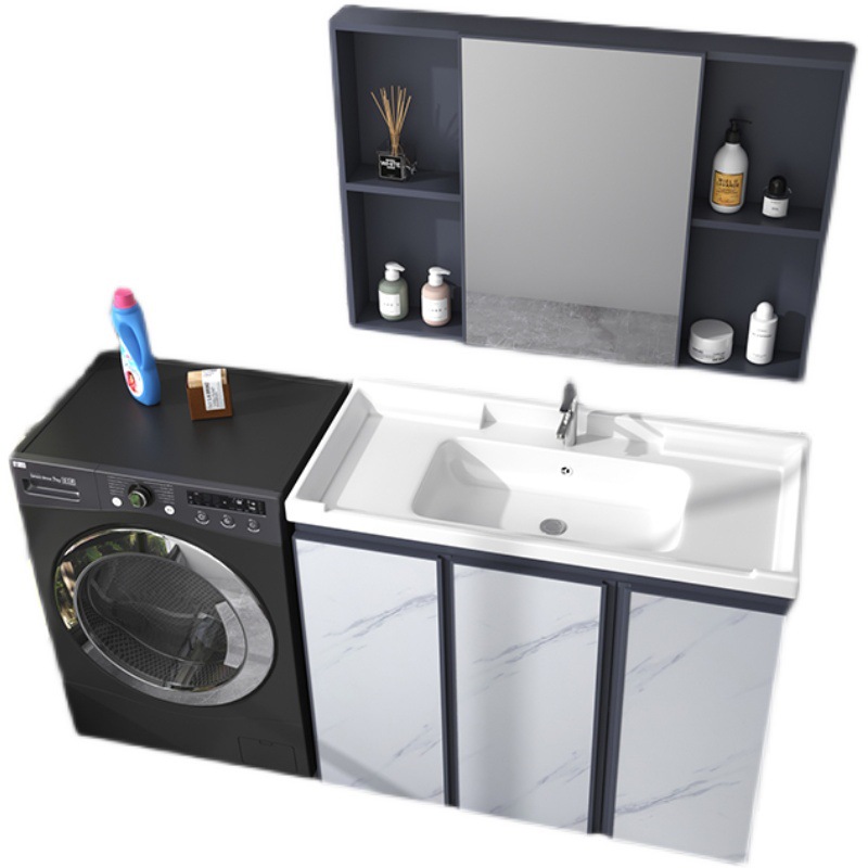 Cuarto de baño mesa de lavado integrado lavabo de piso combinación de gabinete de baño moderno lavabo simple
