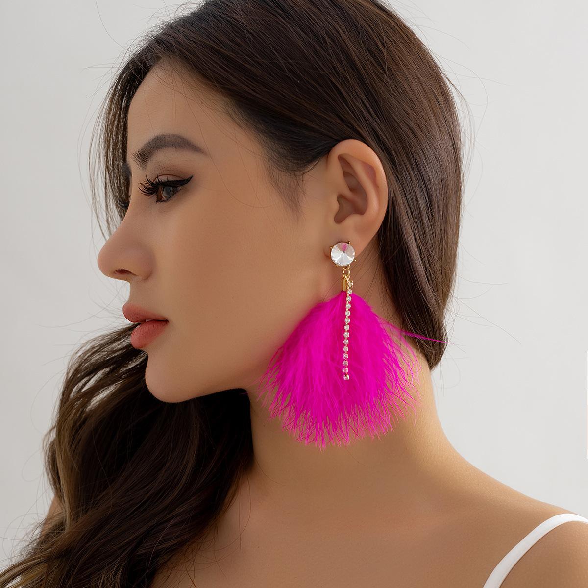 Wholesale Jewelry Streetwear Geometric Imitation Pearl Feather Drop Earrings display picture 4