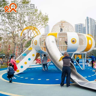 小区游乐设备厂家平台不锈钢滑梯规划设计定做大型非标无动力乐园